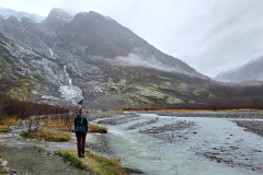 Jostedalsbreen National Park. The view of a piece of run-off from a rock Supphellebreen.